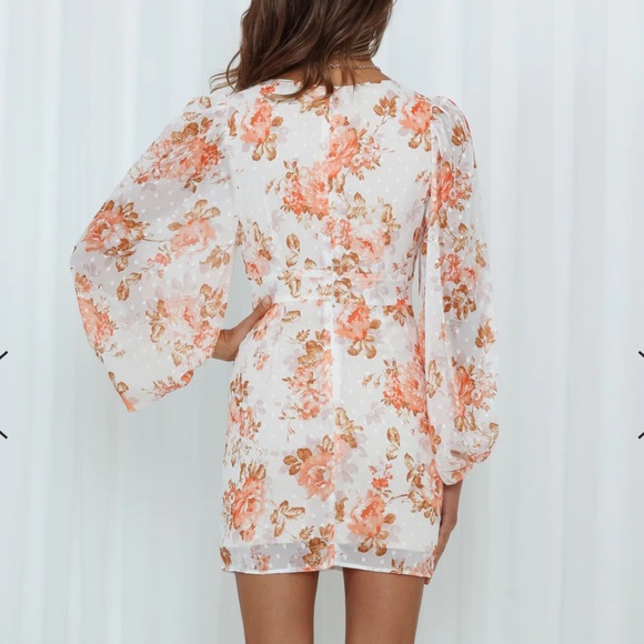 Hello Molly I Bloom For You Dress XS White Orange Mini Dress NWT - Picture 3 of 6